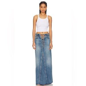 REVOLVE/GRLFRND  Indira Laced Maxi Skirt in Nashville - Denim